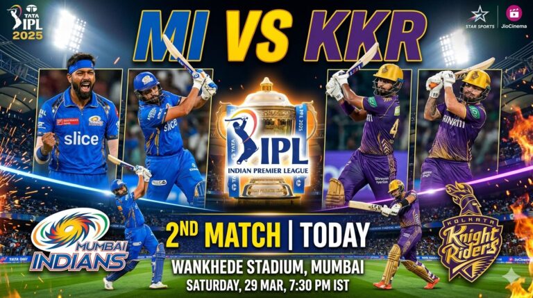 MI vs KKR live match today