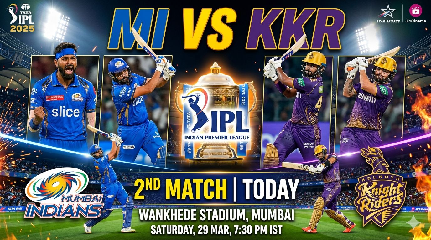 MI vs KKR live match today